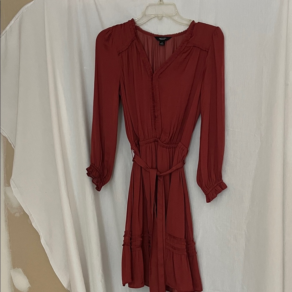Simply Vera Vera Wang knee length Long Sleeve Red Dress size small